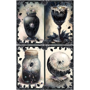 Gothic art craft paper featuring dark princess and spider patterns for DIY scrapbooking