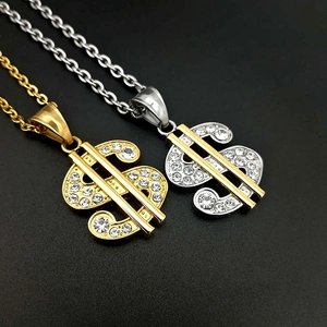 Hip Hop 316 Edelstahl Dollarzeichen Anhänger Mit Strass Besetzt Geld Symbol Nur Anhänger Ohne Kette Für Damen Herren