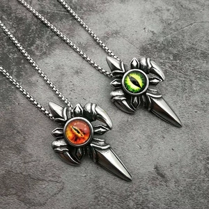 Ciondolo in Acciaio al Titanio Distressed Retro Punk Malocchio Gotico Artiglio di Drago Croce Ciondolo Solo Senza Catena Gioielli Uomo