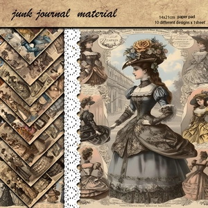 Vintage Victorian Lady Scrapbooking Material Paper Retro European Court Beauty Junk Journal DIY Decorative Printing Paper