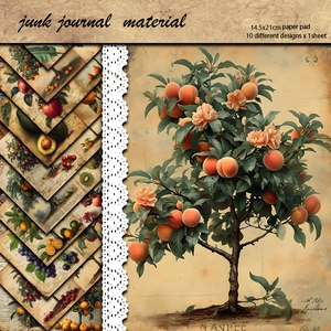 Vintage Fruit Tree Botanical Illustration Material Paper For Junk Journal Scrapbooking DIY Craft Decorative Paper