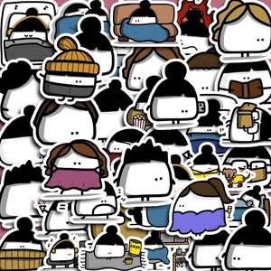 Autocollants en PVC Imprimés de Personnages de Dessins Animés Mignons Imperméables pour Journalisation Coque de Téléphone Portable