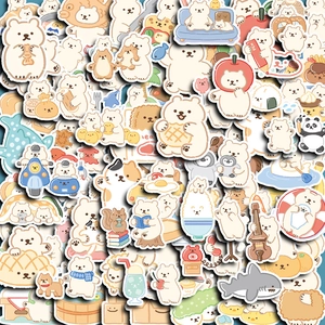 Kawaii Cartoon Bear Stickers Waterproof PVC Decals For DIY Scrapbooking Journaling Mobile Phone Case Luggage Laptop Decoration