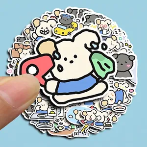 80-piece set of cute cartoon puppy stickers for scrapbooking and DIY phone decoration