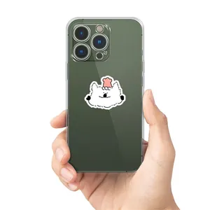 Translucent forest green iPhone case featuring a cute cartoon chef bear character