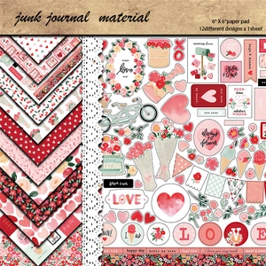 Retro Valentinstag Scrapbooking Papier Romantische Blumen Herz Muster Hintergrund Material Für DIY Handwerk Hand Konto