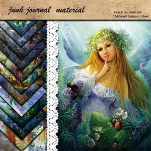 Retro Fantasy Angel Fairy Scrapbooking Material Paper Set Vintage Cardstock For DIY Junk Journal Collage Art Crafts Decoupage