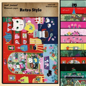 Retro animal illustration junk journal material paper set for vintage scrapbooking crafts