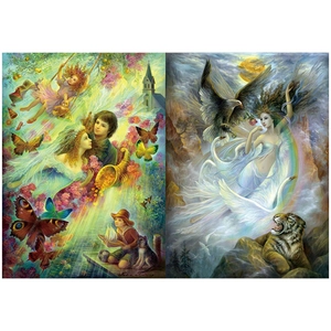 Detailed close-up of vintage angel collage paper featuring intricate fantasy artwork