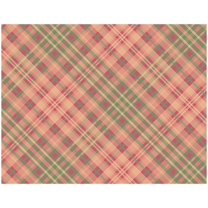 Close-up of pink and olive green tartan pattern vintage paper for scrapbooking