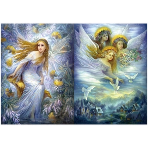 Detail of vintage fantasy angel collage paper with fairy and gothic art patterns