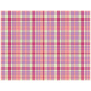 Close-up of pink and purple plaid patterns on decorative vintage scrapbook paper sheets