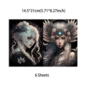 Detail of dark elf vintage background paper for scrapbooking with 6 sheets 14.5x21cm
