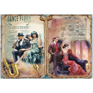 Macro view of vintage junk journal paper featuring retro dance floor rules and aged textures