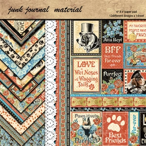 Vintage Junk Journal Material Paper Cardstock Retro Pet Floral Scrapbooking Paper For DIY Crafting Hand Account Decoration