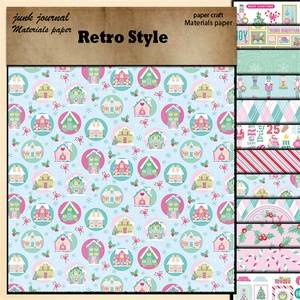 12er-Pack Vintage Weihnachts-Scrapbook-Papier mit festlichen Mustern für Junk-Journals