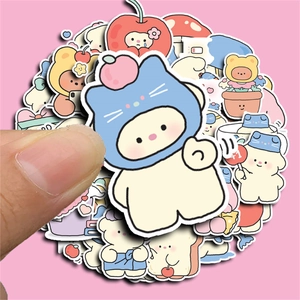 Set of 40 cute waterproof bear stickers for luggage and laptops with DIY cartoon designs