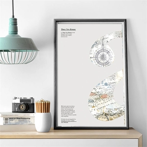 Detail of vintage typography collage paper featuring Caribbean maps and retro compass design