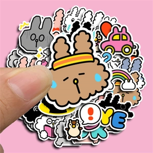 Set of 40 waterproof cartoon bunny stickers for laptops and DIY photo albums
