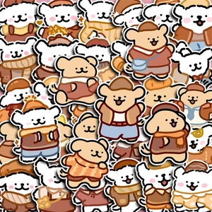 Adesivi Impermeabili a Forma di Cane Cartoon Marrone per Laptop Valigia Scrapbooking DIY Decorativi Simpatici Animali in PVC