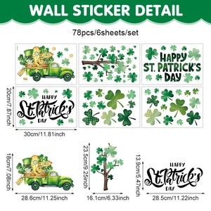 Tableau détaillé des tailles pour stickers trèfle de la Saint-Patrick 78pcs