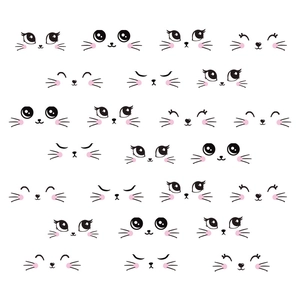 DIY Easter cartoon rabbit facial stickers for cup and notebook decoration 21 pack set