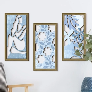 Nordic Abstract Wood Wall Decor Set Hollow Out Female Silhouette Plant Leaves Modern Bohemian Home Decorative Wall Art