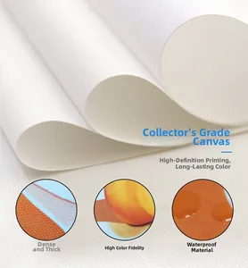 Detail of waterproof collector-grade canvas with fine texture for high-definition printing