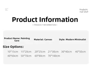Size chart for Kanye West music album canvas posters in various dimensions and formats