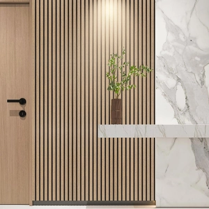 Papier peint tasseaux de bois naturel décoratif avec lignes verticales pour le salon
