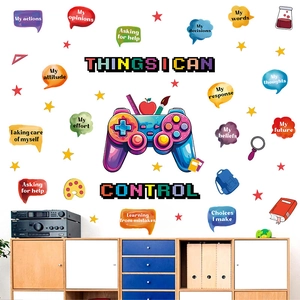 Educational game controller wall decal featuring positive mindset and control quotes