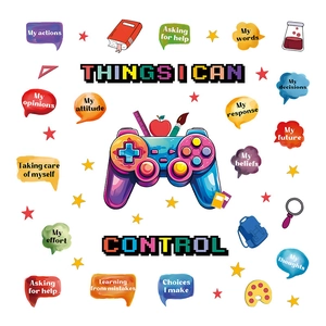 Educational game controller wall sticker featuring 'Things I Can Control' motivational text