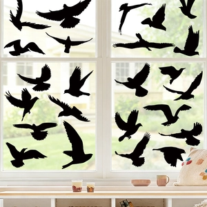 Vue détaillée de silhouettes de colibris noirs pour la protection anti-collision