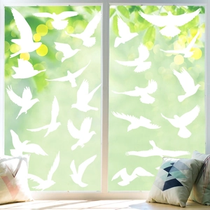 Stickers oiseaux blancs pour vitres pour la décoration et la prévention des chocs