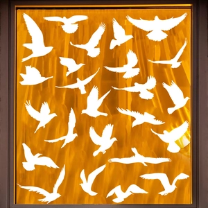 Lot de 20 autocollants de fenêtre colibris blancs anti-collision en PVC statique
