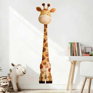 Cartoon giraffe growth chart wall sticker for kids room measuring 60 to 150cm