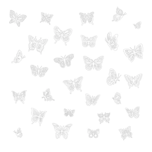 White static butterfly window stickers set with various artistic PVC decal designs