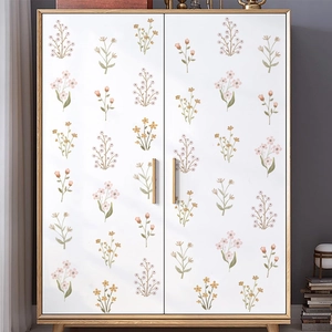 Autocollants muraux bohèmes pour meubles de chambre avec des motifs de fleurs sauvages