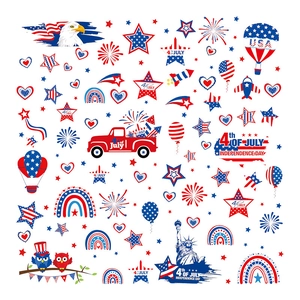USA Unabhängigkeitstag Fensterbilder mit Flagge und Sternen für die 4. Juli Party Deko