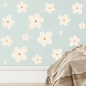 Daisy Flower Wall Stickers PVC Self Adhesive Floral Decals For Bedroom Living Room Fresh Spring Plant Home Wall Decor