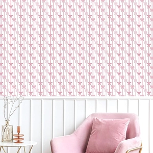 Carta da parati adesiva in PVC con fiocchi rosa per la cameretta delle bambine