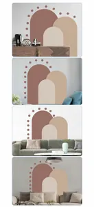 Boho αυτοκόλλητα τοίχου σε γήινους τόνους σε διάφορα μινιμαλιστικά σαλόνια σπιτιού