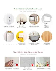 Surface application guide for planet wall stickers on smooth glass and metal areas