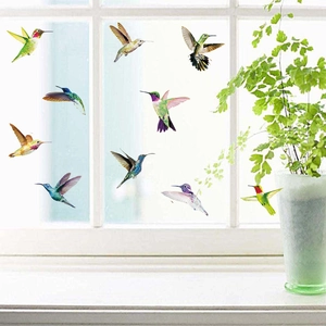 Lot de stickers colibris colorés pour fenêtre, décoration et anti-collision pour vitre
