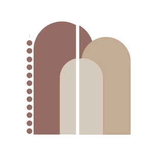 Modern Bohemian geometric arch wall sticker with minimalist Morandi color palette