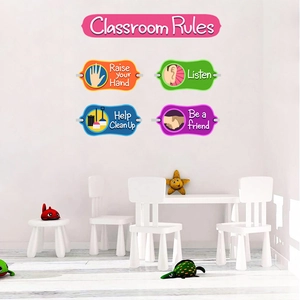 Colorful Classroom Rules wall stickers for kindergarten preschool classroom decoration