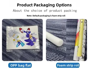 Detail showing Sonic wall decal packaging options with OPP bag and foam roll protection