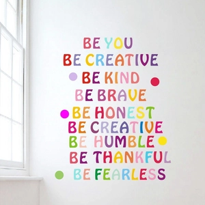 Colorful motivational English letter wall stickers for kids rooms and classroom decor
