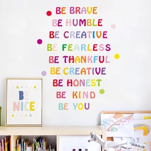 Colorful inspirational English letter wall stickers for nursery and kids' room decoration