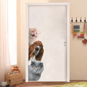 3D realistic cat and dog wall stickers for home decor with creative animal designs